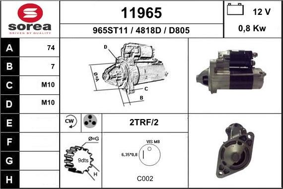 EAI 11965 - Стартер avtokuzovplus.com.ua