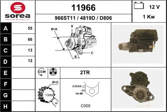 EAI 11966 - Стартер autocars.com.ua