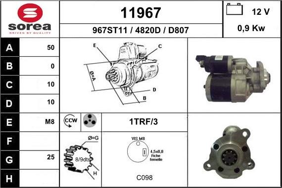 EAI 11967 - Стартер autocars.com.ua