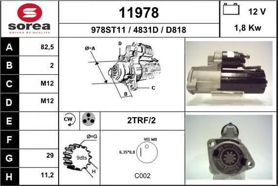 EAI 11978 - Стартер autocars.com.ua