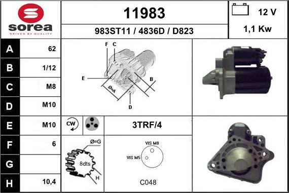 EAI 11983 - Стартер autocars.com.ua