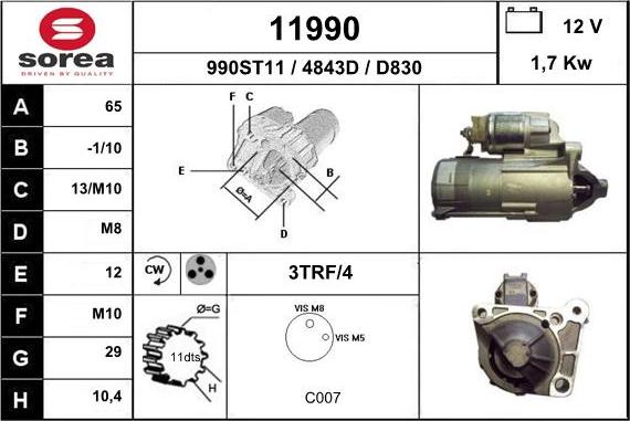 EAI 11990 - Стартер avtokuzovplus.com.ua