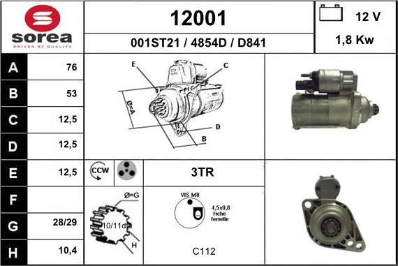 EAI 12001 - Стартер autocars.com.ua