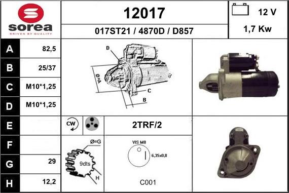 EAI 12017 - Стартер autocars.com.ua