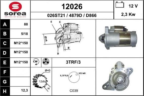 EAI 12026 - Стартер autocars.com.ua