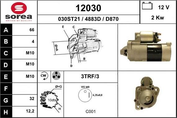 EAI 12030 - Стартер avtokuzovplus.com.ua