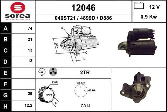 EAI 12046 - Стартер autocars.com.ua