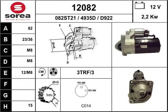 EAI 12082 - Стартер autocars.com.ua