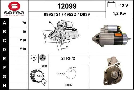 EAI 12099 - Стартер autocars.com.ua