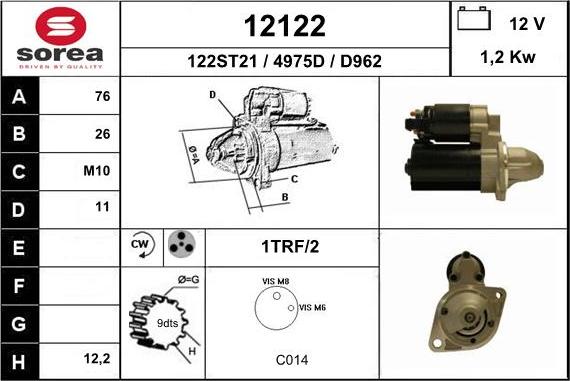 EAI 12122 - Стартер autocars.com.ua