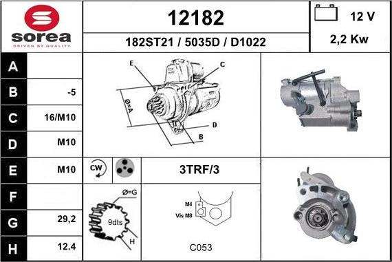 EAI 12182 - Стартер autocars.com.ua