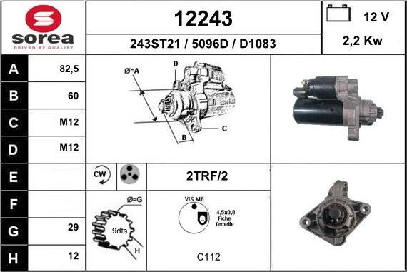 EAI 12243 - Стартер autocars.com.ua