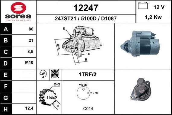 EAI 12247 - Стартер autocars.com.ua