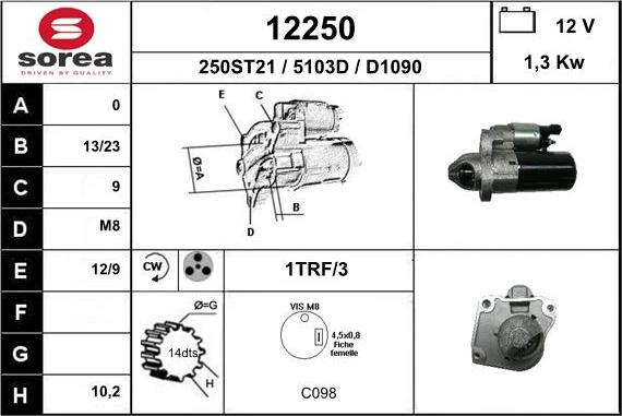 EAI 12250 - Стартер avtokuzovplus.com.ua