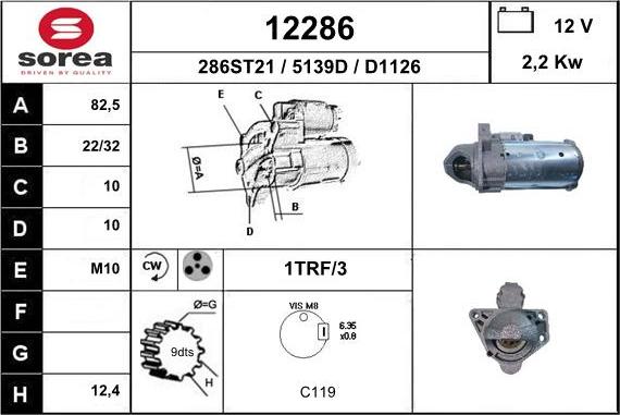 EAI 12286 - Стартер avtokuzovplus.com.ua