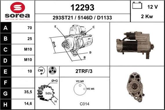 EAI 12293 - Стартер autocars.com.ua