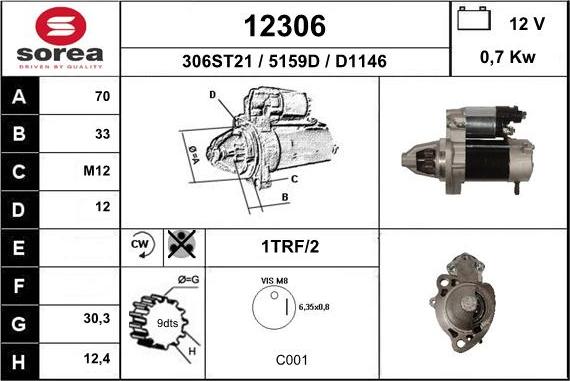 EAI 12306 - Стартер avtokuzovplus.com.ua