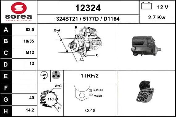 EAI 12324 - Стартер autocars.com.ua