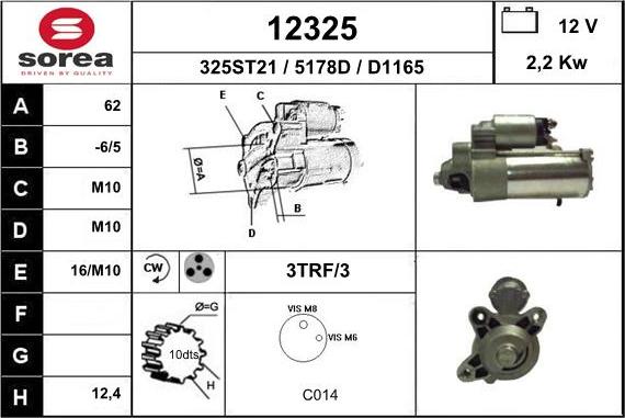 EAI 12325 - Стартер autocars.com.ua