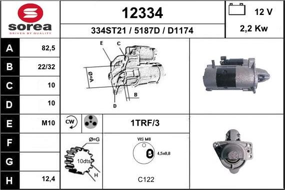 EAI 12334 - Стартер autocars.com.ua