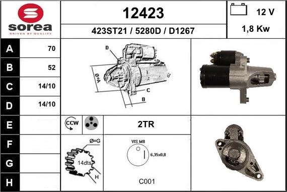 EAI 12423 - Стартер autocars.com.ua