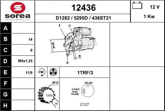 EAI 12436 - Стартер avtokuzovplus.com.ua