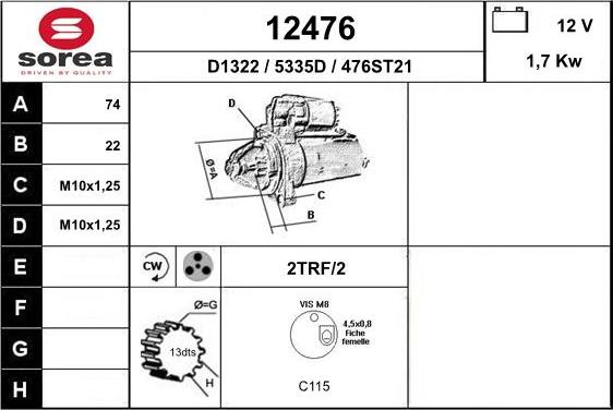 EAI 12476 - Стартер autodnr.net