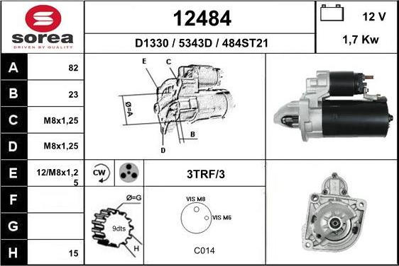 EAI 12484 - Стартер autocars.com.ua