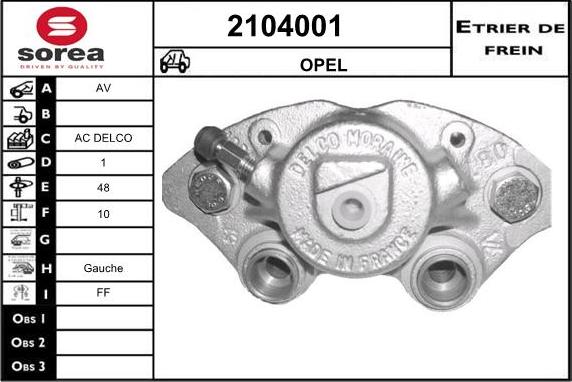 EAI 2104001 - Гальмівний супорт autocars.com.ua