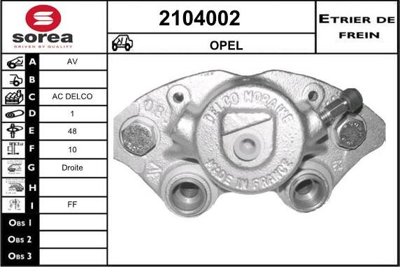 EAI 2104002 - Гальмівний супорт autocars.com.ua