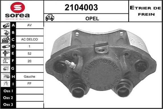 EAI 2104003 - Гальмівний супорт autocars.com.ua