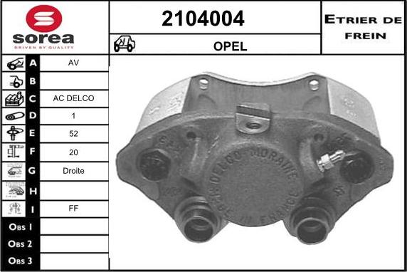 EAI 2104004 - Гальмівний супорт autocars.com.ua