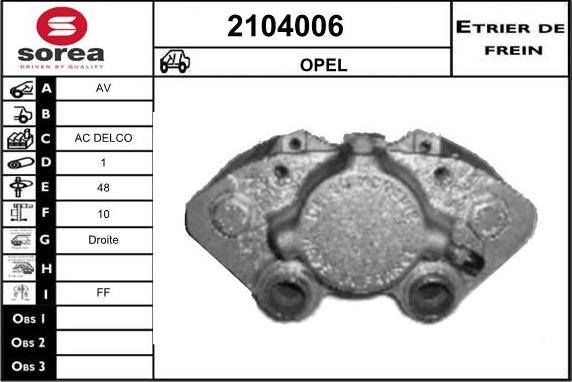 EAI 2104006 - Гальмівний супорт autocars.com.ua