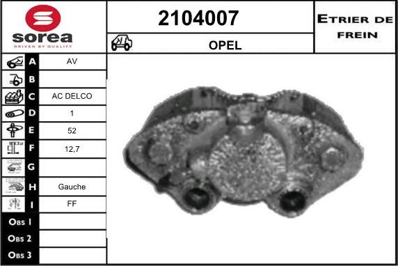 EAI 2104007 - Гальмівний супорт autocars.com.ua