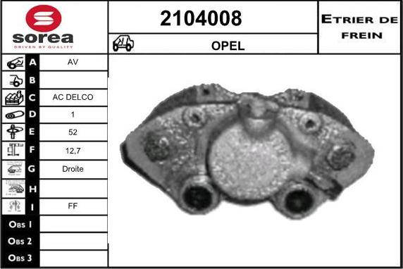 EAI 2104008 - Гальмівний супорт autocars.com.ua