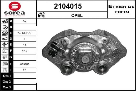 EAI 2104015 - Гальмівний супорт autocars.com.ua