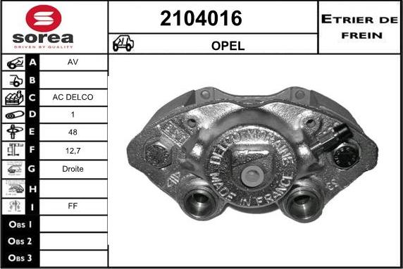 EAI 2104016 - Гальмівний супорт autocars.com.ua