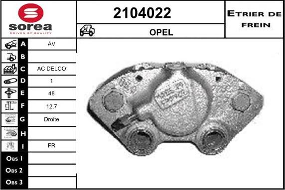 EAI 2104022 - Гальмівний супорт autocars.com.ua