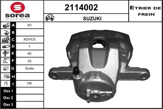 EAI 2114002 - Тормозной суппорт avtokuzovplus.com.ua