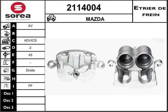 EAI 2114004 - Гальмівний супорт autocars.com.ua