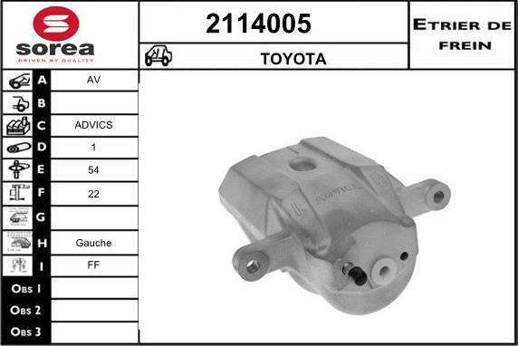 EAI 2114005 - Гальмівний супорт autocars.com.ua