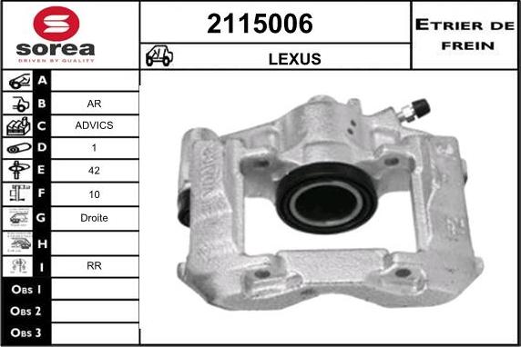 EAI 2115006 - Гальмівний супорт autocars.com.ua