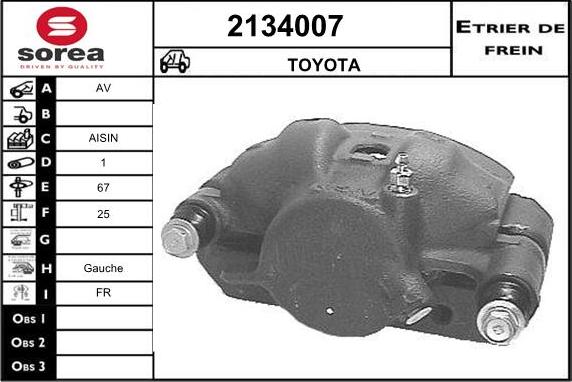 EAI 2134007 - Гальмівний супорт autocars.com.ua