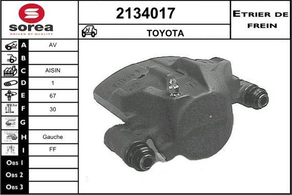 EAI 2134017 - Гальмівний супорт autocars.com.ua