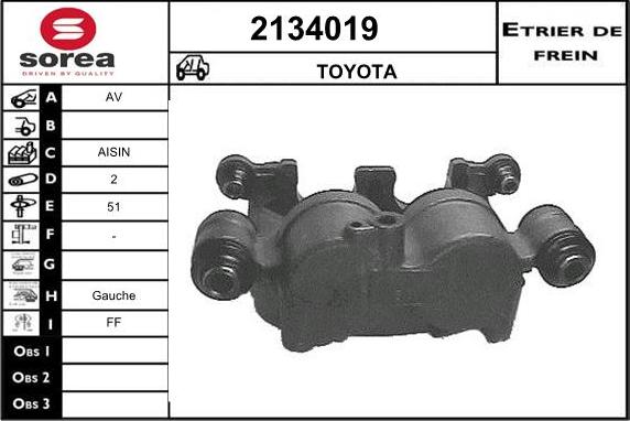 EAI 2134019 - Гальмівний супорт autocars.com.ua