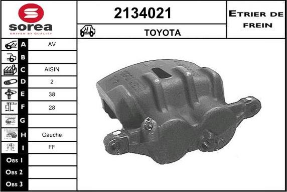 EAI 2134021 - Гальмівний супорт autocars.com.ua