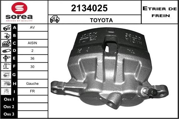 EAI 2134025 - Гальмівний супорт autocars.com.ua