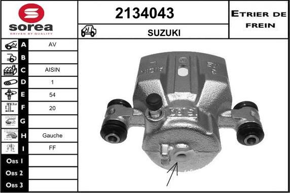 EAI 2134043 - Гальмівний супорт autocars.com.ua