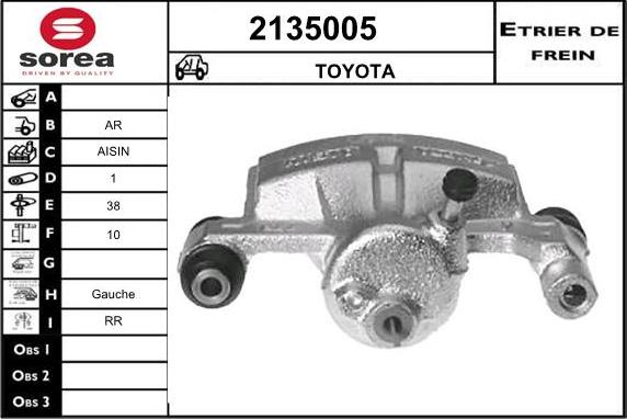 EAI 2135005 - Гальмівний супорт autocars.com.ua