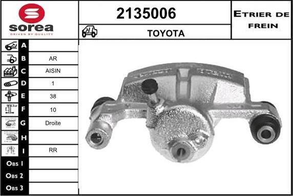 EAI 2135006 - Гальмівний супорт autocars.com.ua